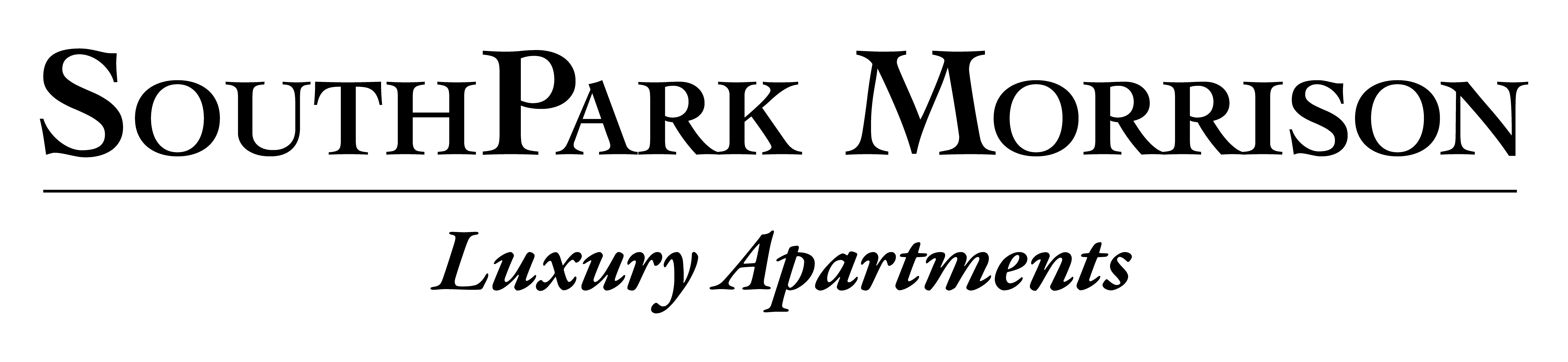 The image is a logo for SouthPark Morrison Luxury Apartments.